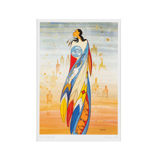 carte d’une œuvre d’art représentant une femme autochtone