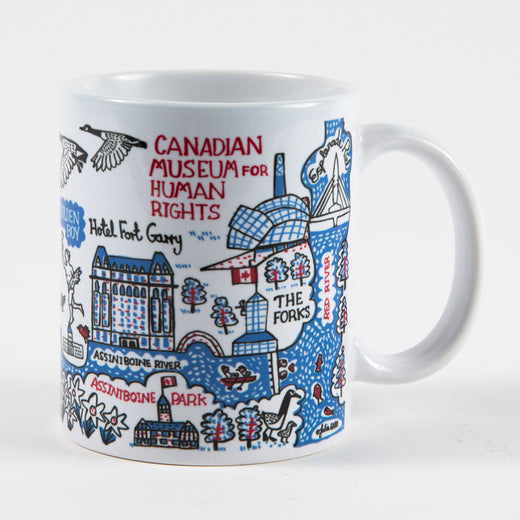 L’autre côté de la tasse sur laquelle on peut lire « Canadian Museum for Human Rights » 